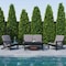 Flash Furniture Black Poly Resin Loveseat-Charcoal Cushions JJ-C14022-BK-GG - alternate 5